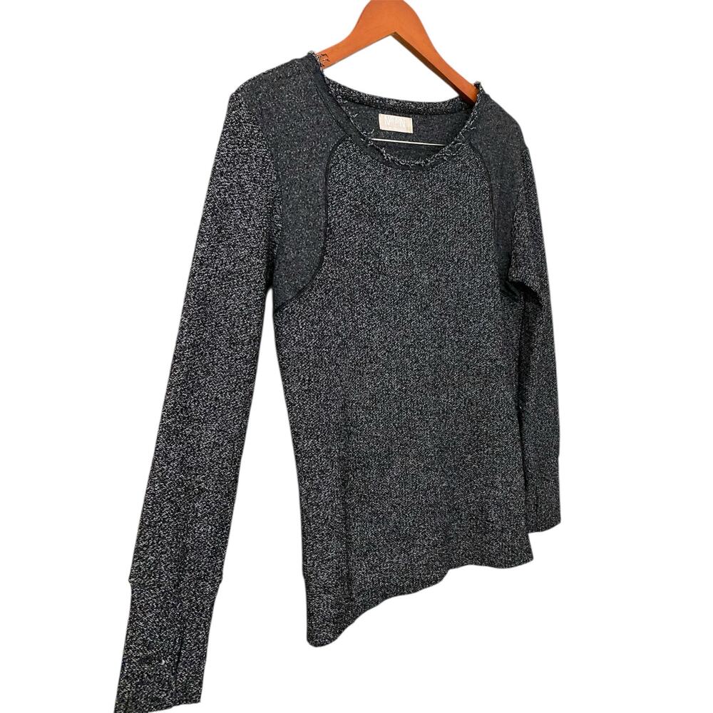 Nation LTD Crewneck Sweater XS/Small Dark Gray Marled Knit Long Sleeve Fisherman - Picture 8 of 8